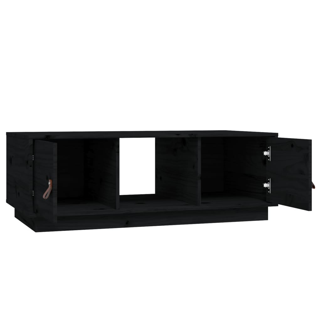 Table basse Noir 100x50x35 cm Bois massif de pin - Tables basses