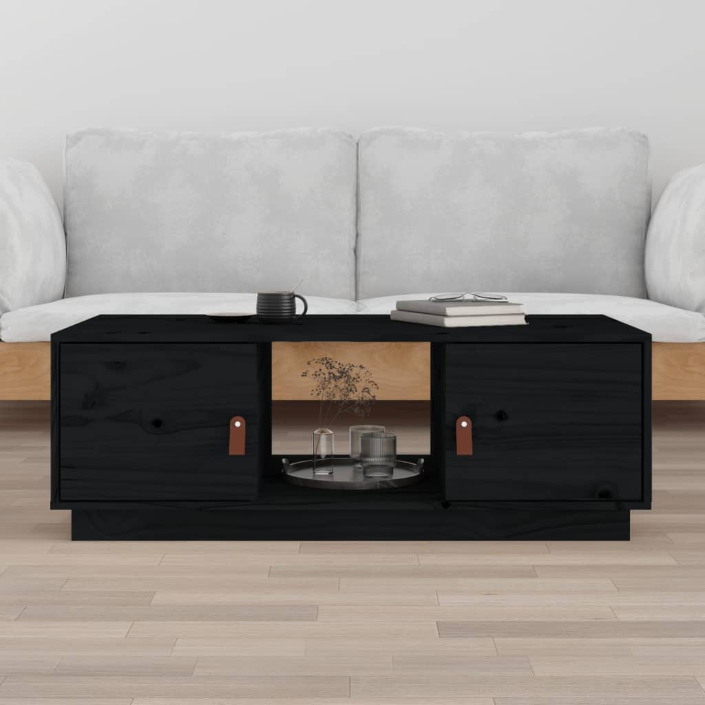 Table basse Noir 100x50x35 cm Bois massif de pin - Tables basses