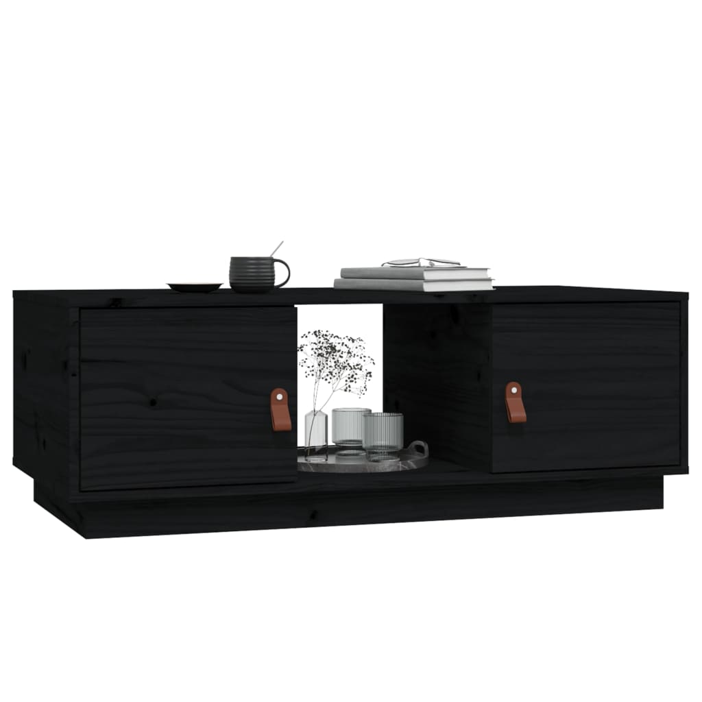 Table basse Noir 100x50x35 cm Bois massif de pin - Tables basses