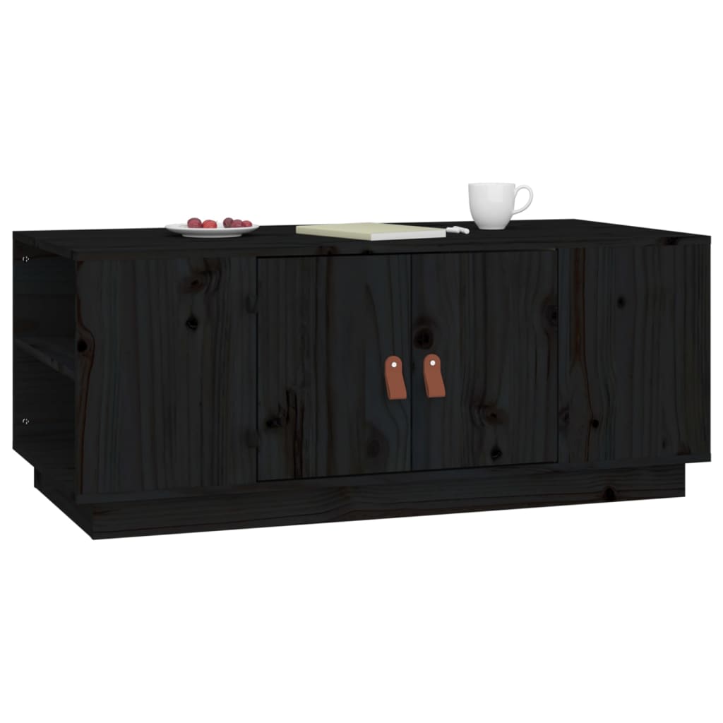Table basse Noir 100x50x41 cm Bois massif de pin - Tables basses