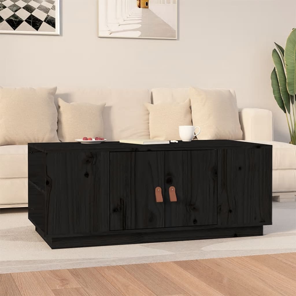 Table basse Noir 100x50x41 cm Bois massif de pin - Tables basses