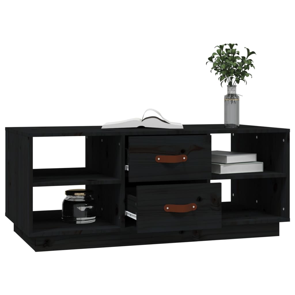 Table basse Noir 100x50x41 cm Bois massif de pin - Tables basses