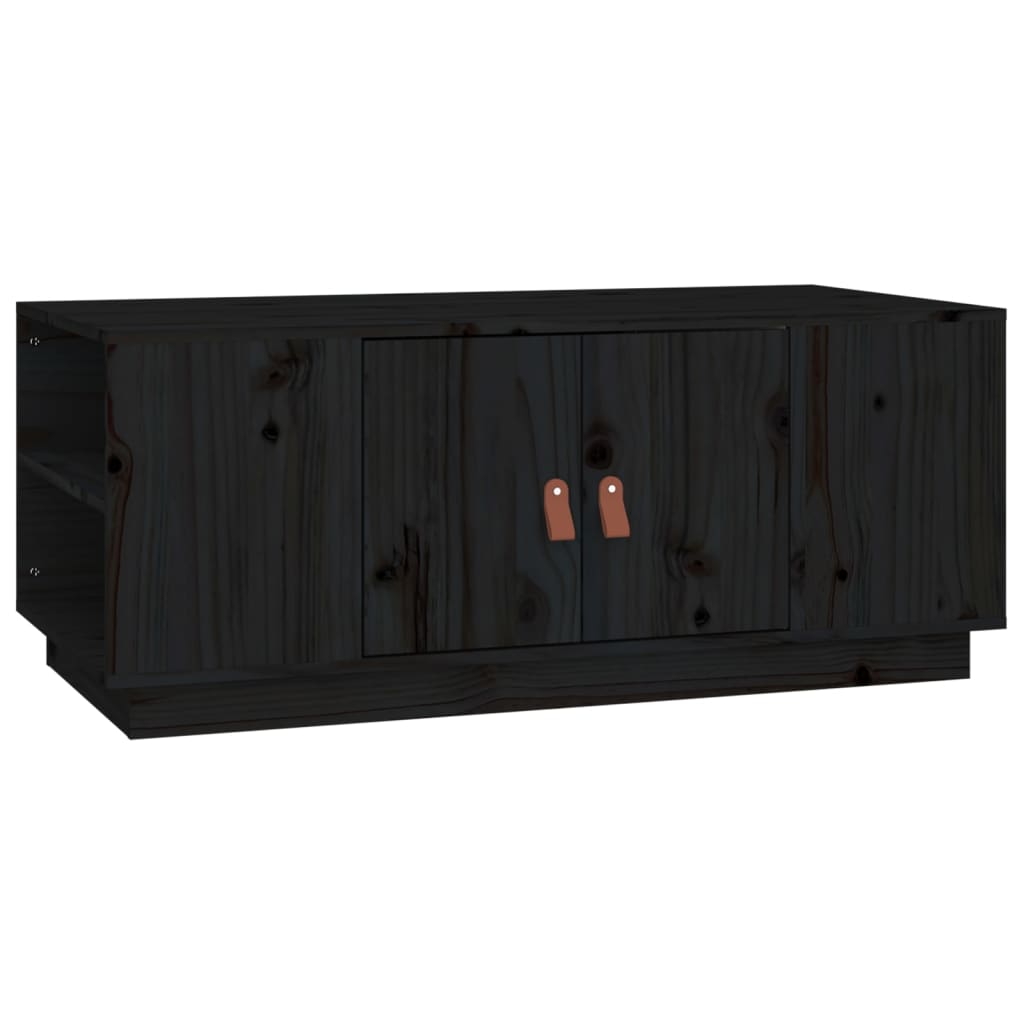 Table basse Noir 100x50x41 cm Bois massif de pin - Tables basses