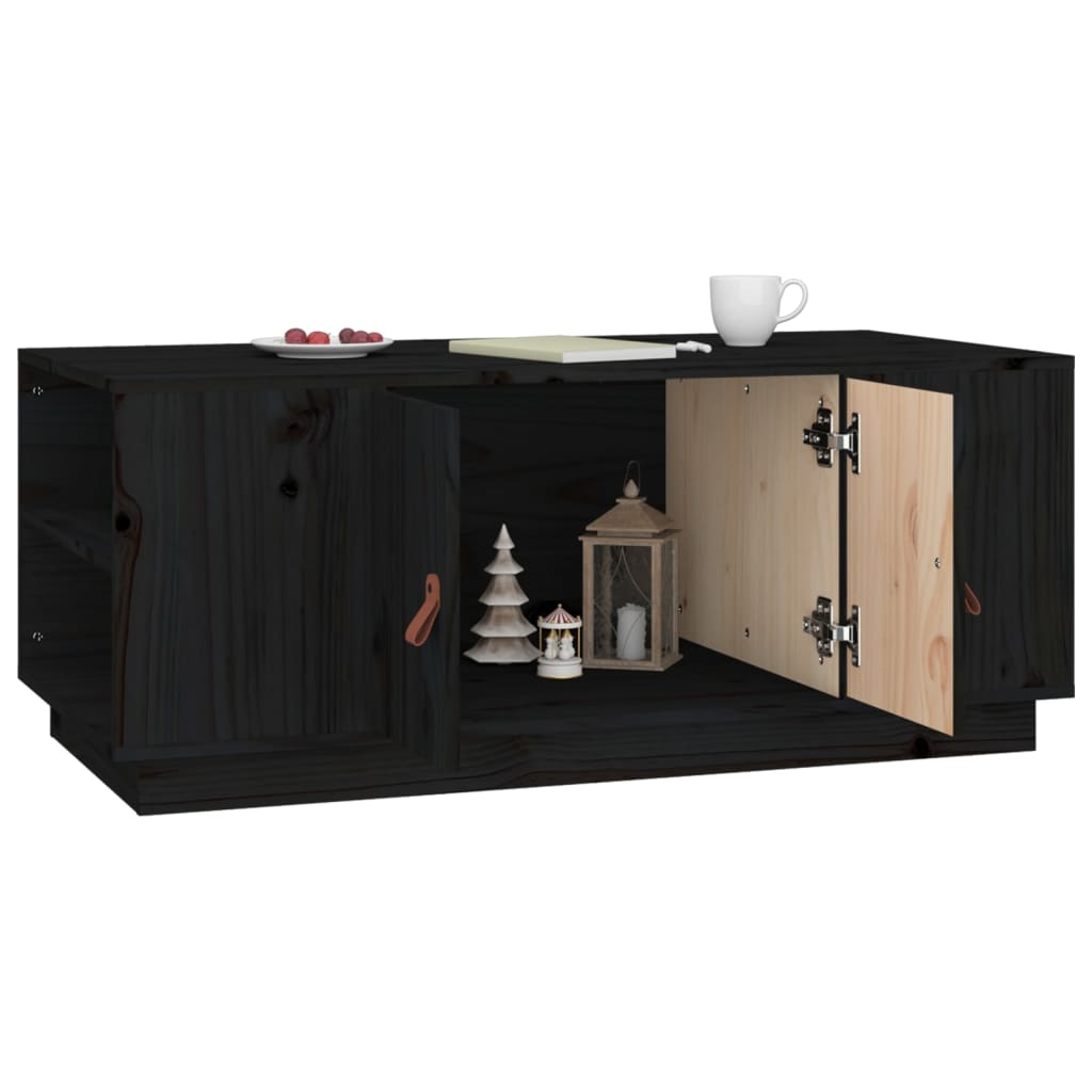 Table basse Noir 100x50x41 cm Bois massif de pin - Tables basses