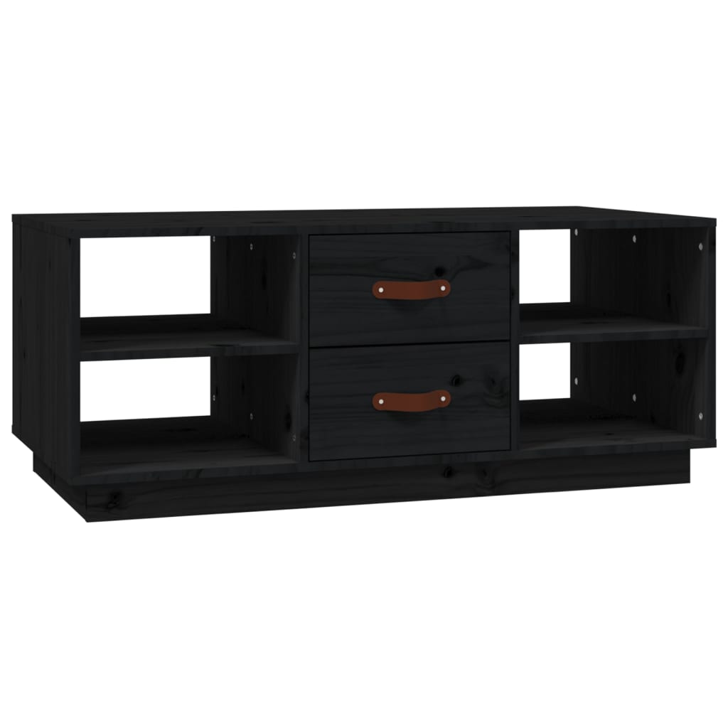 Table basse Noir 100x50x41 cm Bois massif de pin - Tables basses
