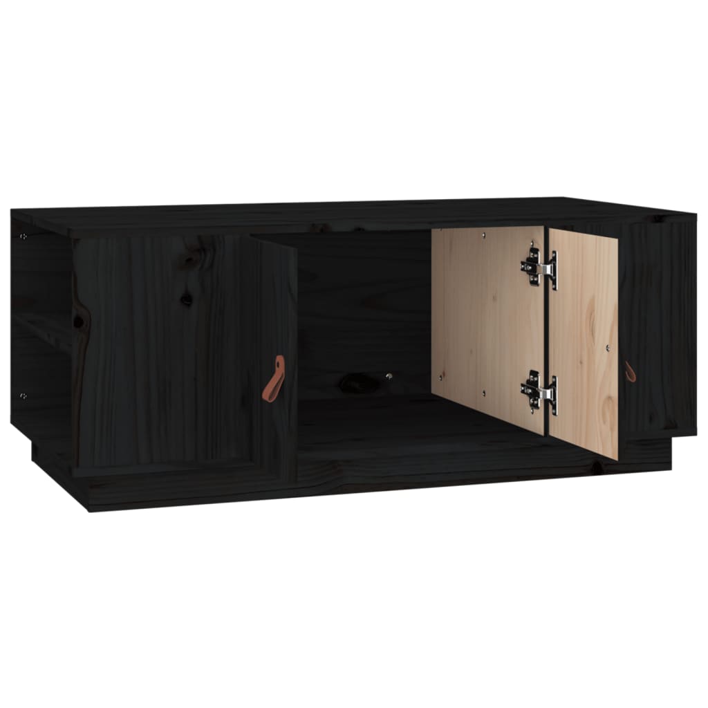 Table basse Noir 100x50x41 cm Bois massif de pin - Tables basses