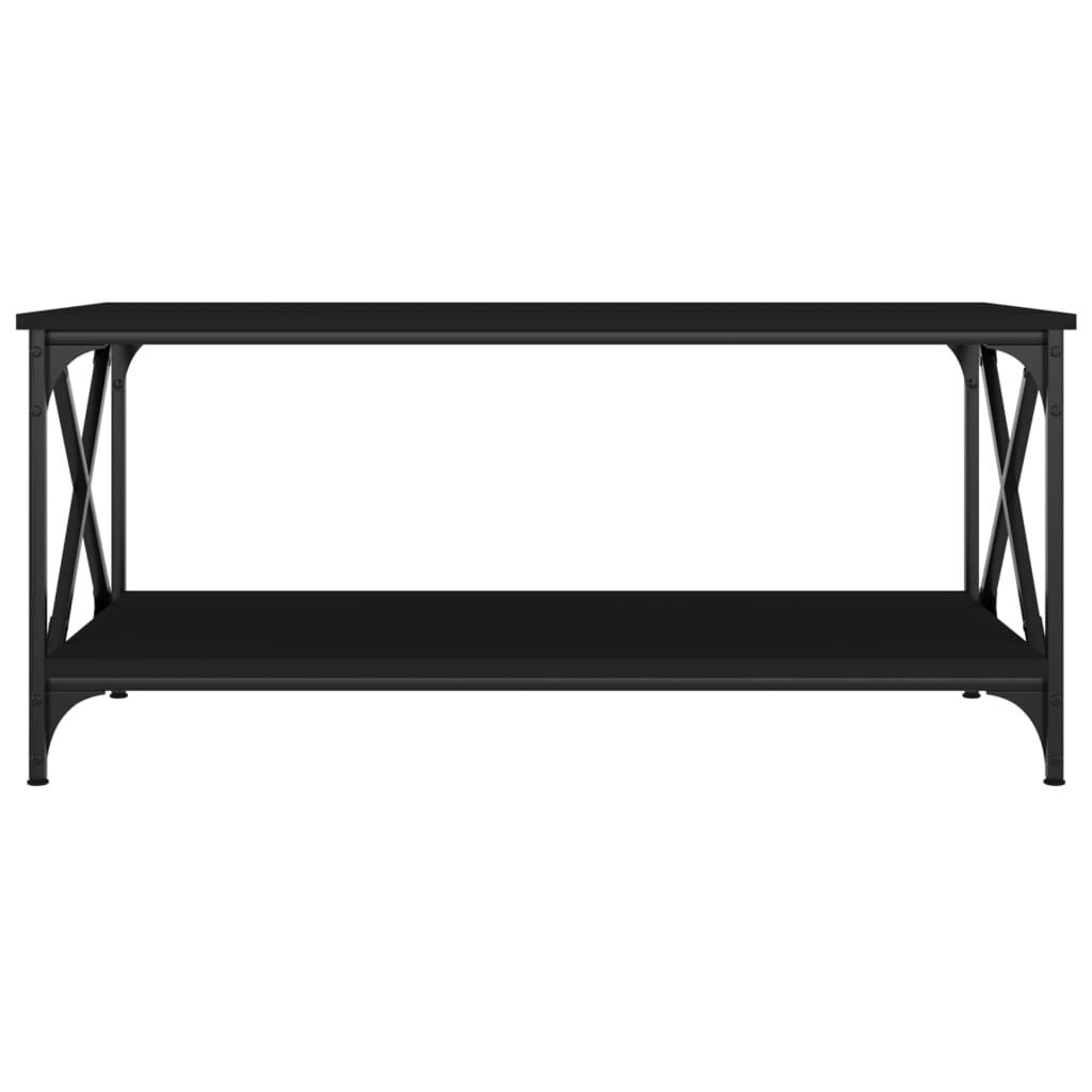 Table basse Noir 100x50x45 cm Bois d’ingénierie et fer - Tables basses