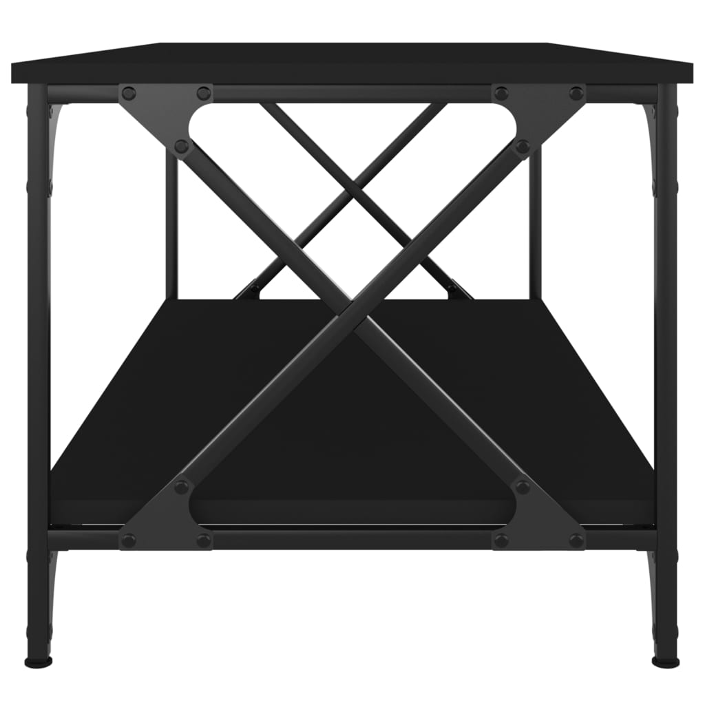 Table basse Noir 100x50x45 cm Bois d’ingénierie et fer - Tables basses