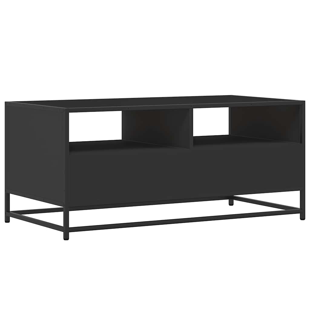 Table basse noir 100x50x45 cm bois d’ingénierie et métal - Tables basses