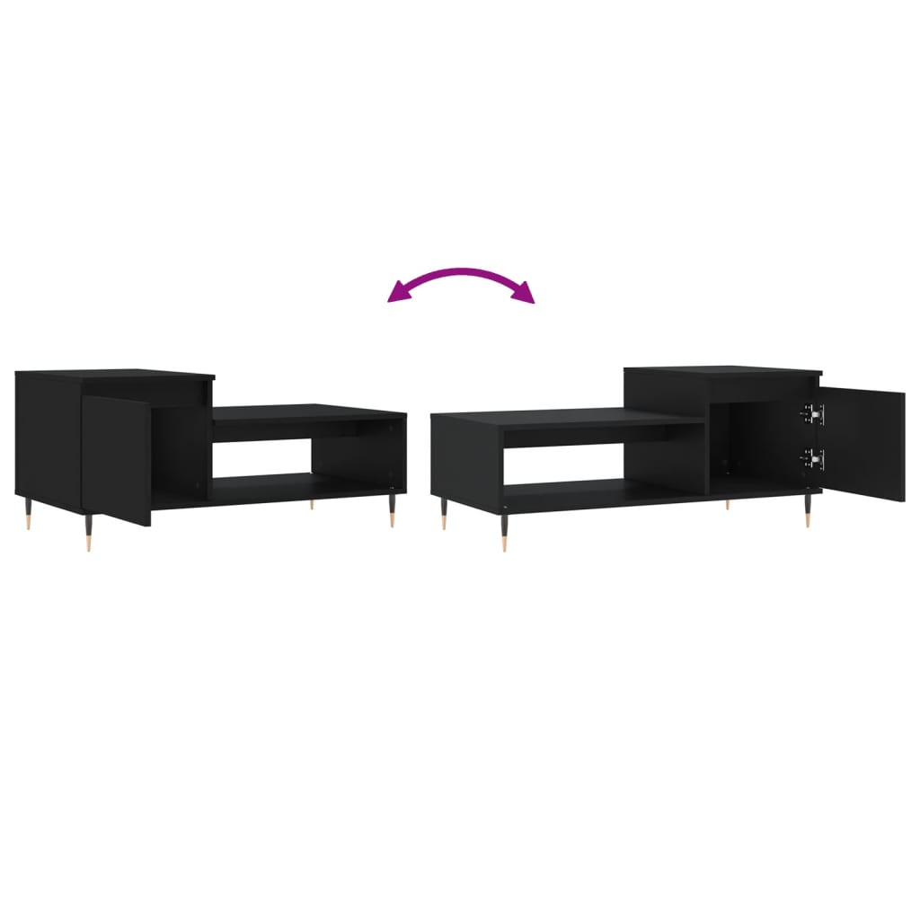 Table basse Noir 100x50x45 cm Bois d’ingénierie - Tables basses