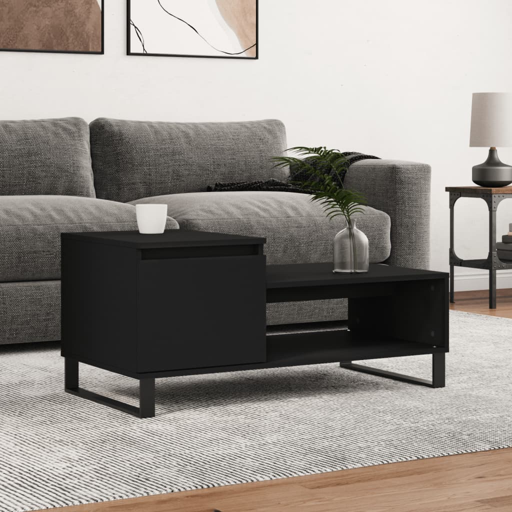 Table basse Noir 100x50x45 cm Bois d’ingénierie - Tables basses
