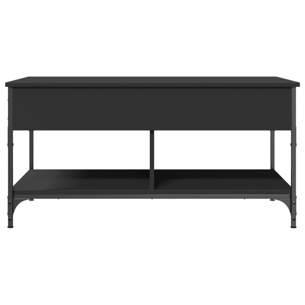 Table basse noir 100x50x50 cm bois d’ingénierie et métal - Tables basses