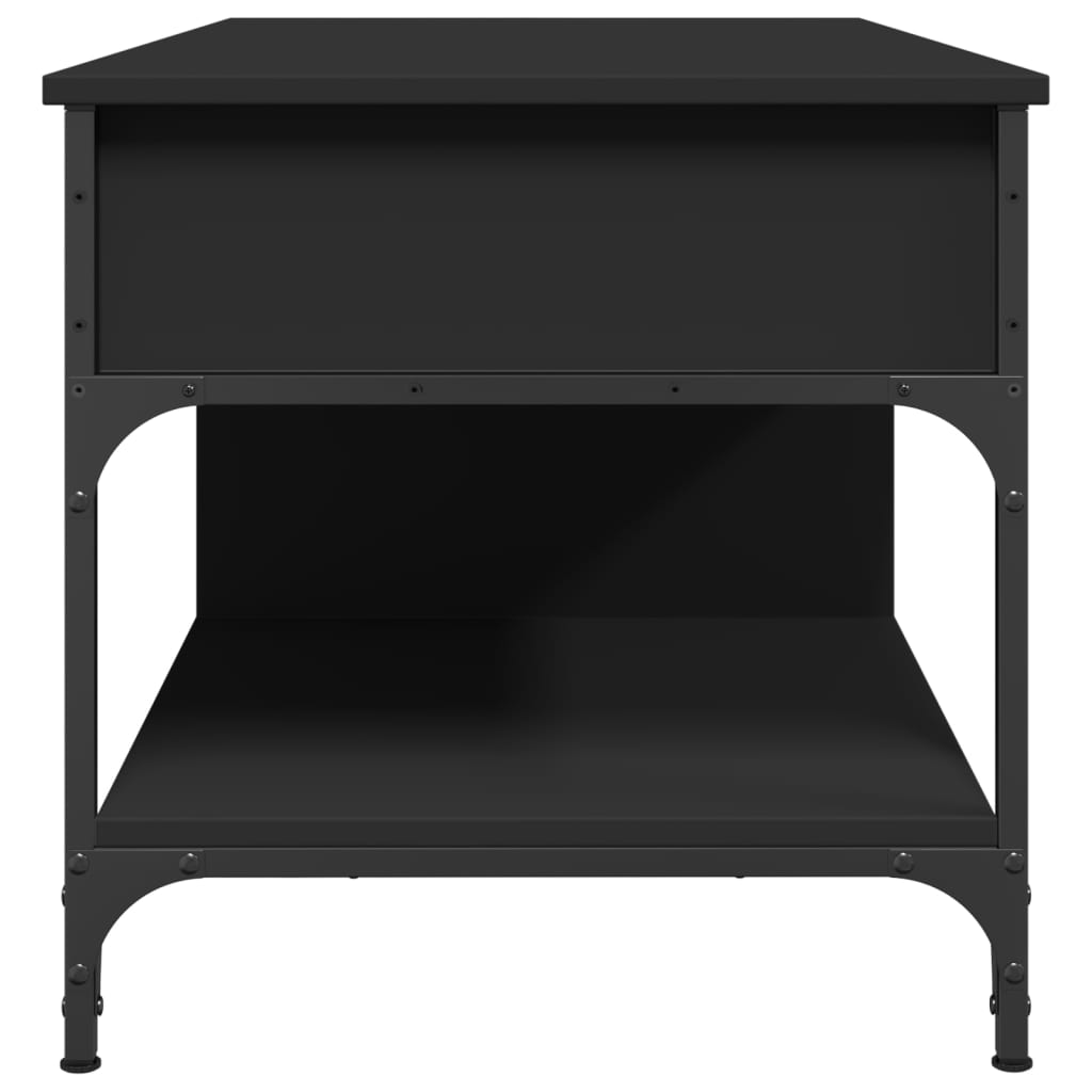 Table basse noir 100x50x50 cm bois d’ingénierie et métal - Tables basses