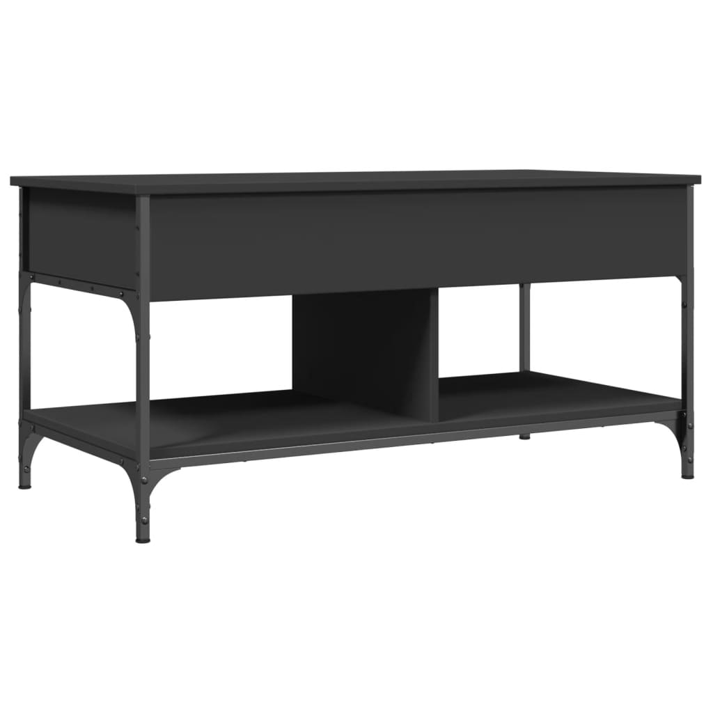 Table basse noir 100x50x50 cm bois d’ingénierie et métal - Tables basses