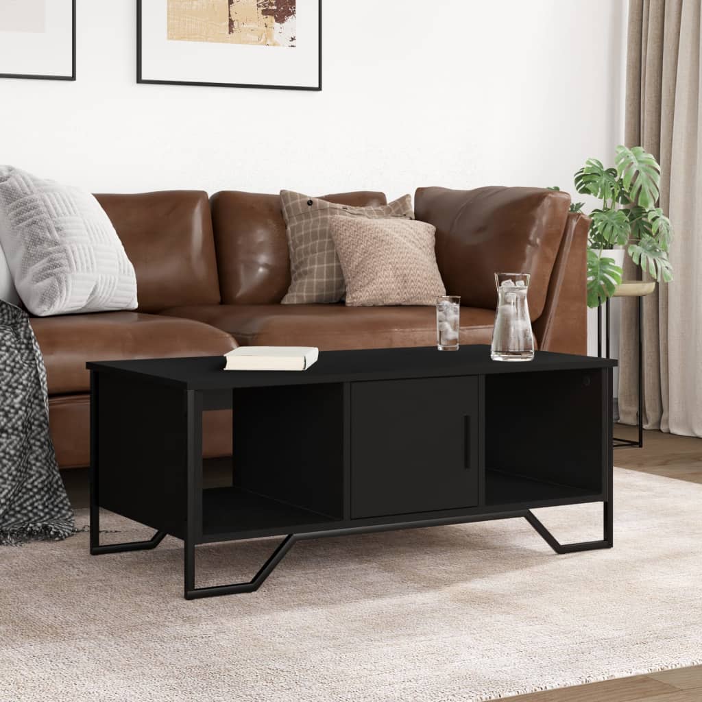 Table basse noir 100x51x40 cm bois d’ingénierie - Tables basses