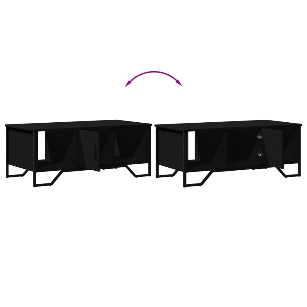 Table basse noir 100x51x40 cm bois d’ingénierie - Tables basses