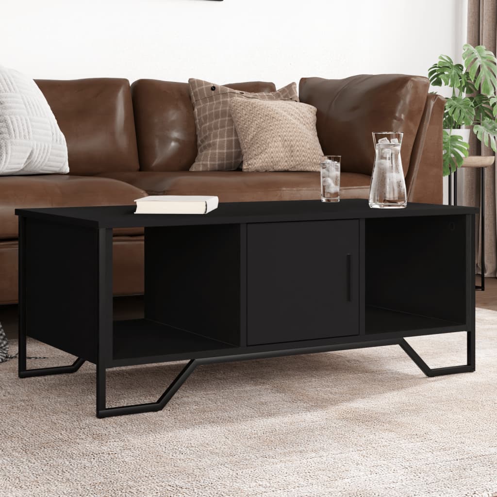 Table basse noir 100x51x40 cm bois d’ingénierie - Tables basses
