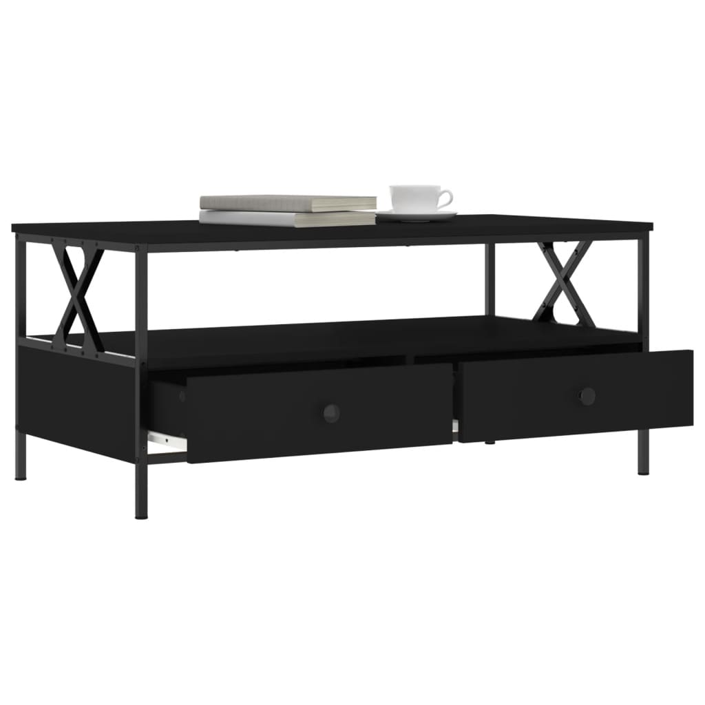 Table basse noir 100x51x45 cm bois d’ingénierie - Tables basses