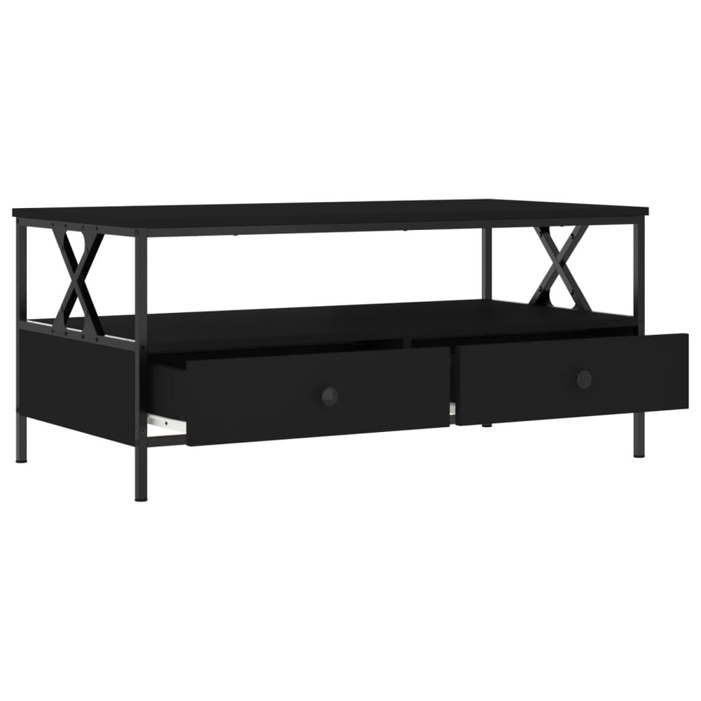 Table basse noir 100x51x45 cm bois d’ingénierie - Tables basses