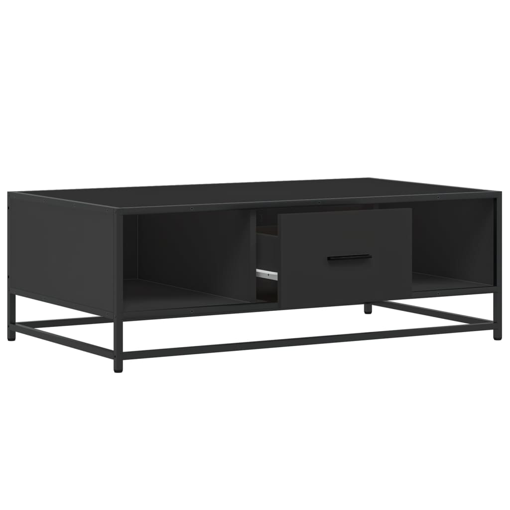 Table basse noir 100x57x35 cm bois d’ingénierie et métal - Tables basses