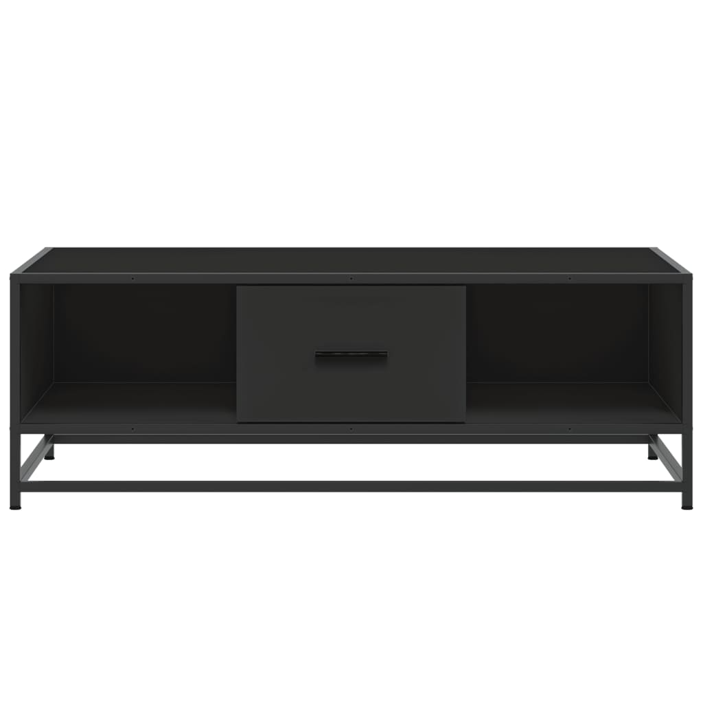 Table basse noir 100x57x35 cm bois d’ingénierie et métal - Tables basses