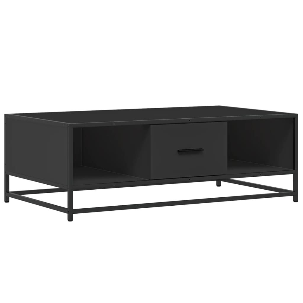 Table basse noir 100x57x35 cm bois d’ingénierie et métal - Tables basses