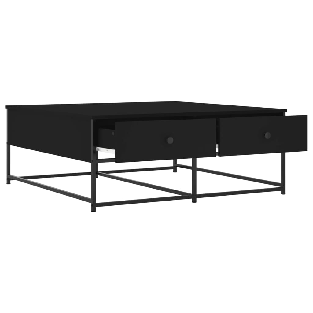 Table basse noir 100x99x40 cm bois d’ingénierie - Tables basses