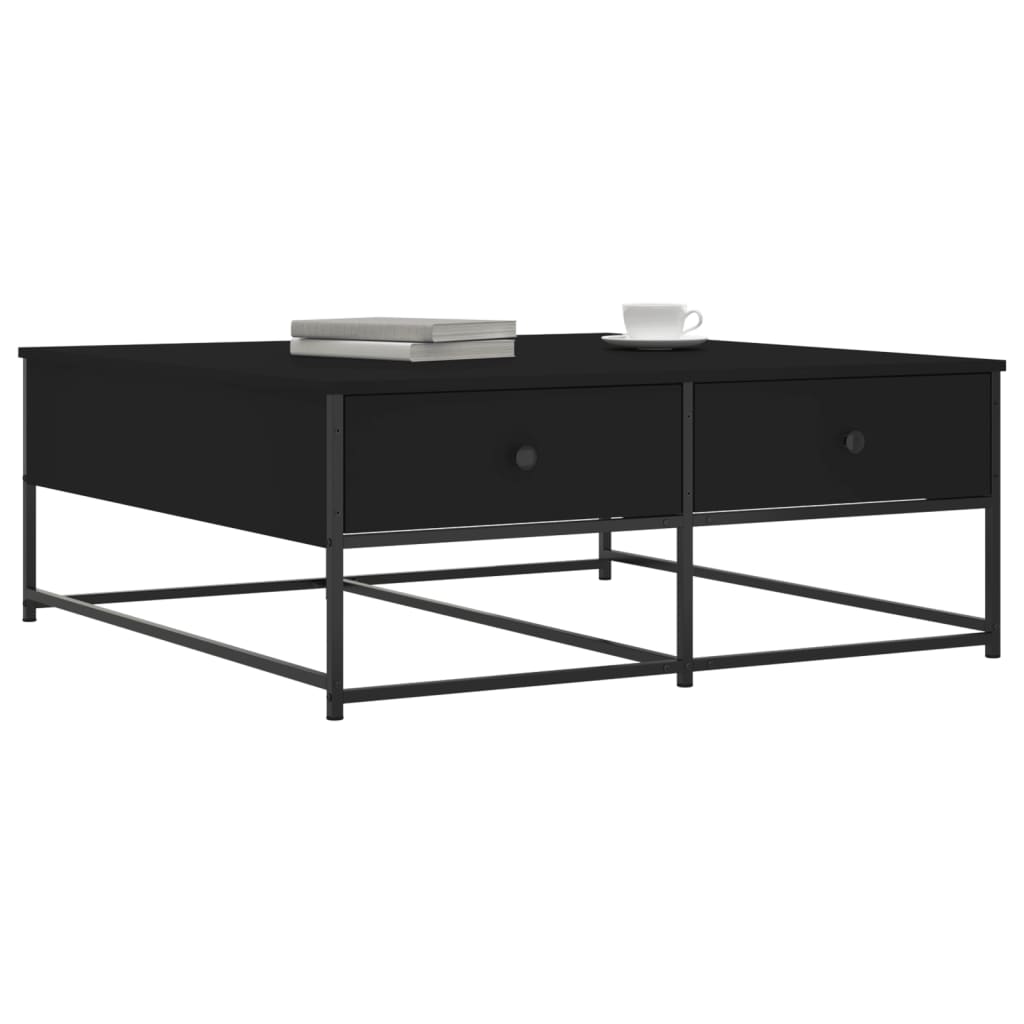 Table basse noir 100x99x40 cm bois d’ingénierie - Tables basses