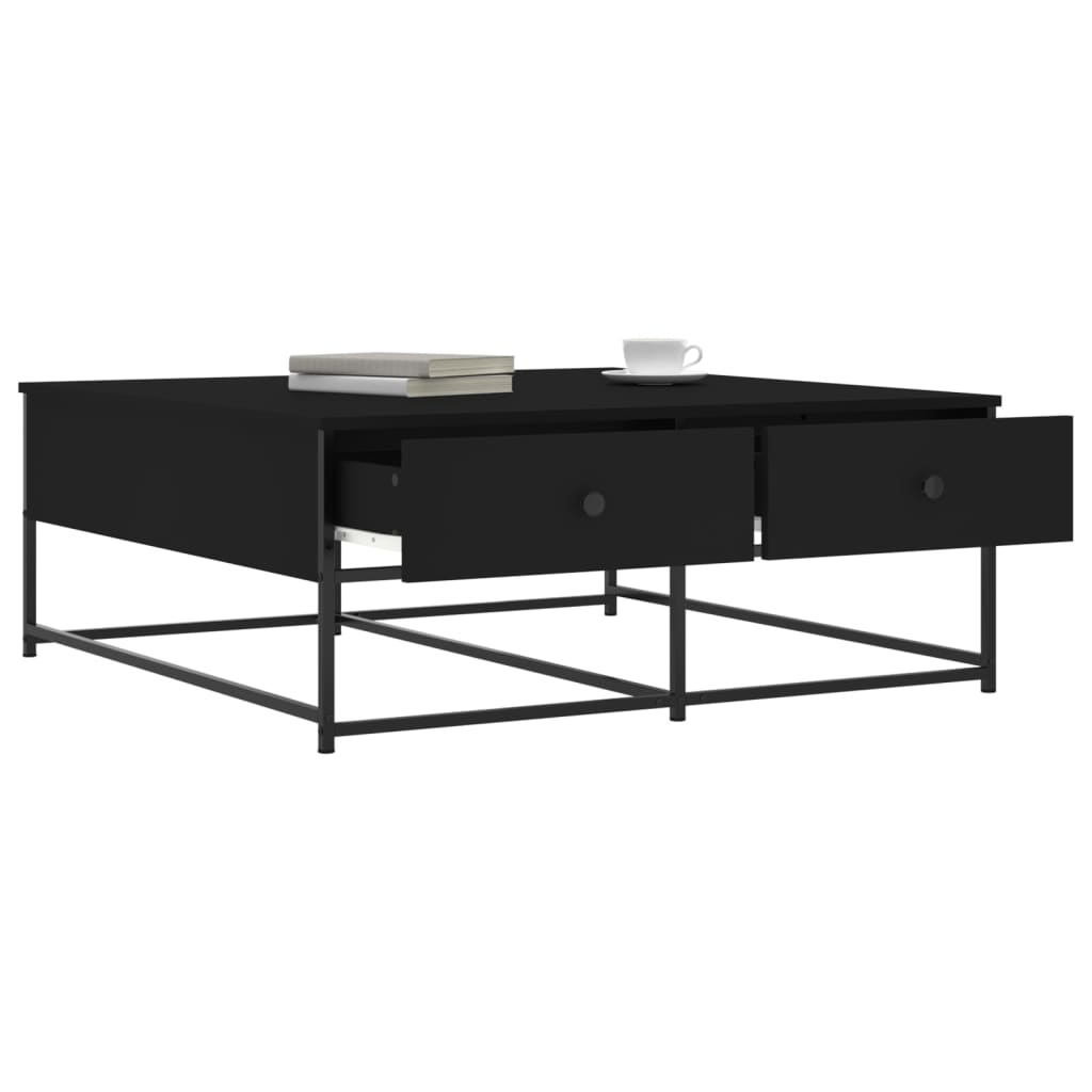 Table basse noir 100x99x40 cm bois d’ingénierie - Tables basses