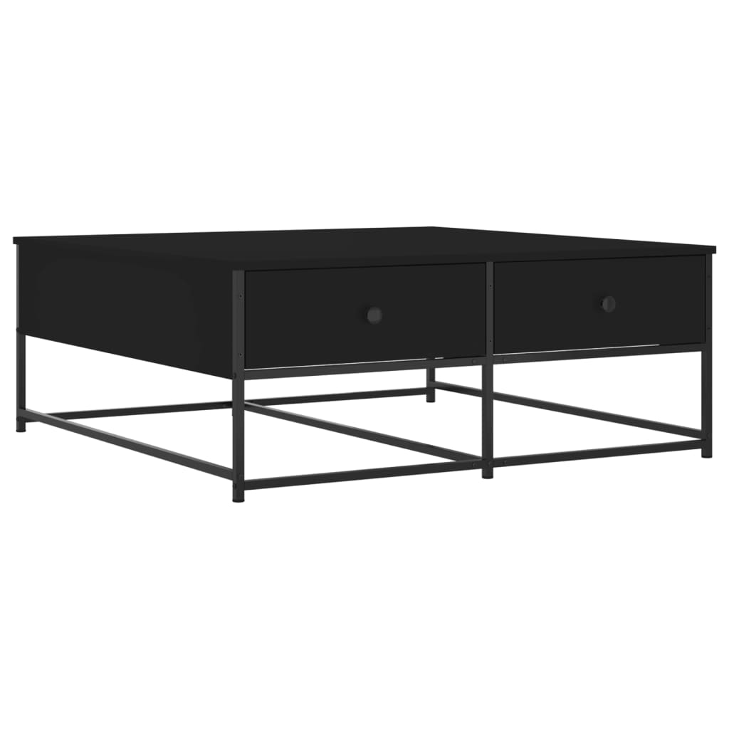 Table basse noir 100x99x40 cm bois d’ingénierie - Tables basses