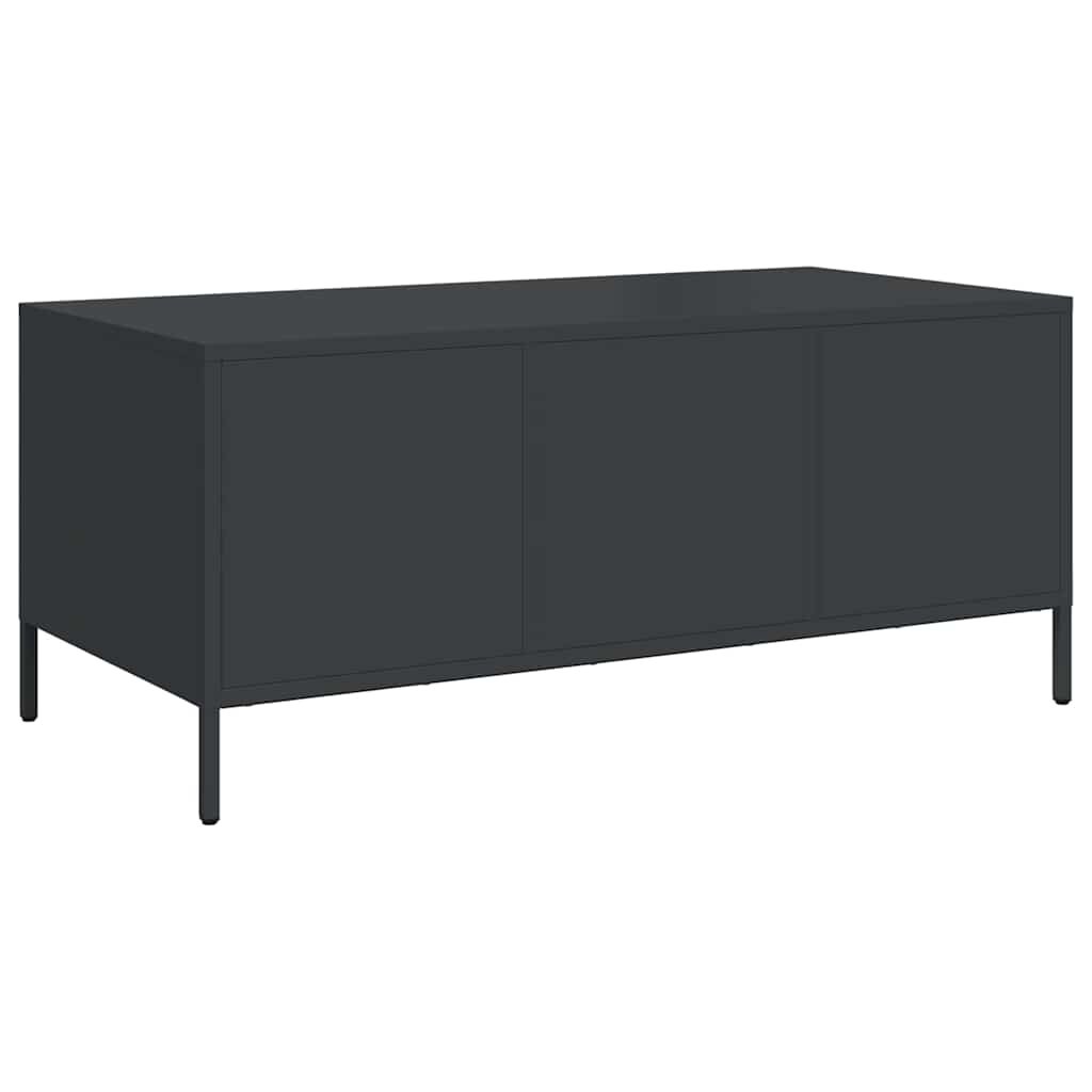 Table basse noir 101,5x50x43,5 cm acier laminé à froid - Tables basses