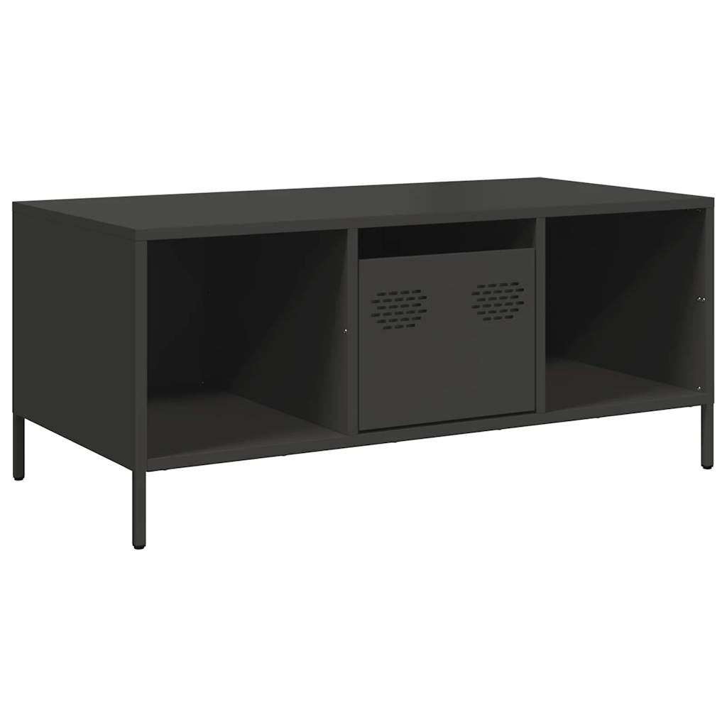 Table basse noir 101,5x50x43,5 cm acier laminé à froid - Tables basses
