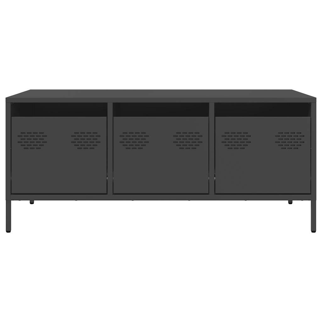 Table basse noir 101,5x50x43,5 cm acier laminé à froid - Tables basses