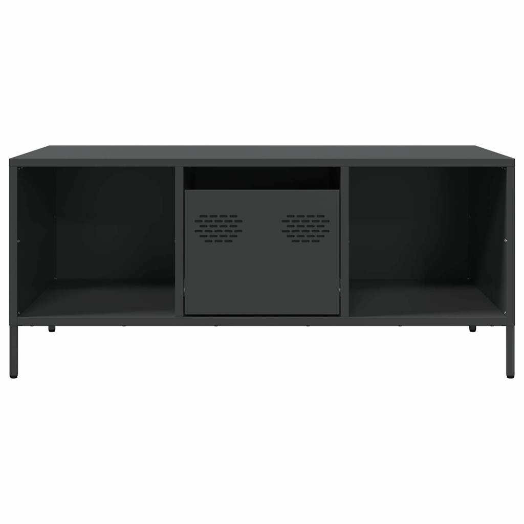 Table basse noir 101,5x50x43,5 cm acier laminé à froid - Tables basses