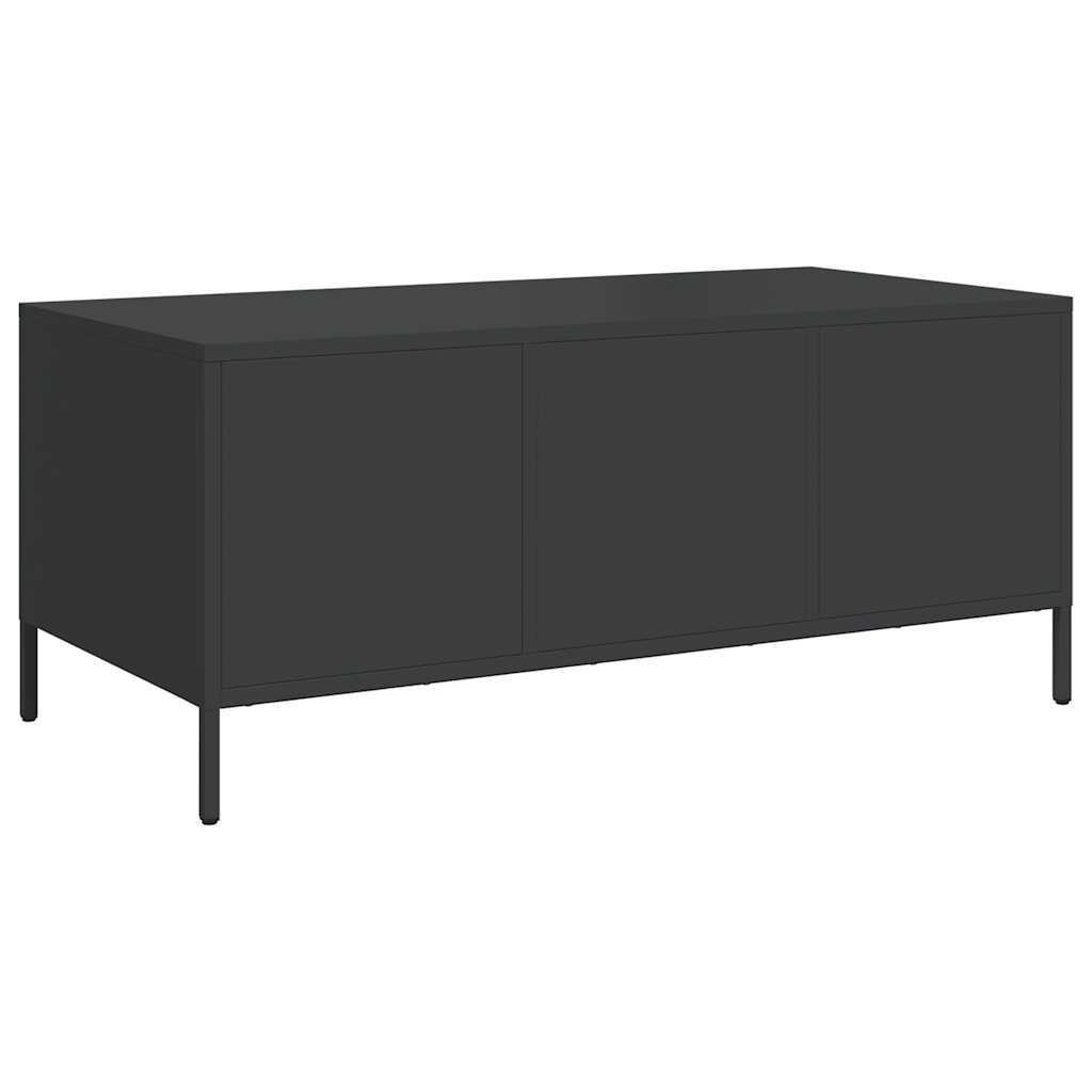 Table basse noir 101,5x50x43,5 cm acier laminé à froid - Tables basses