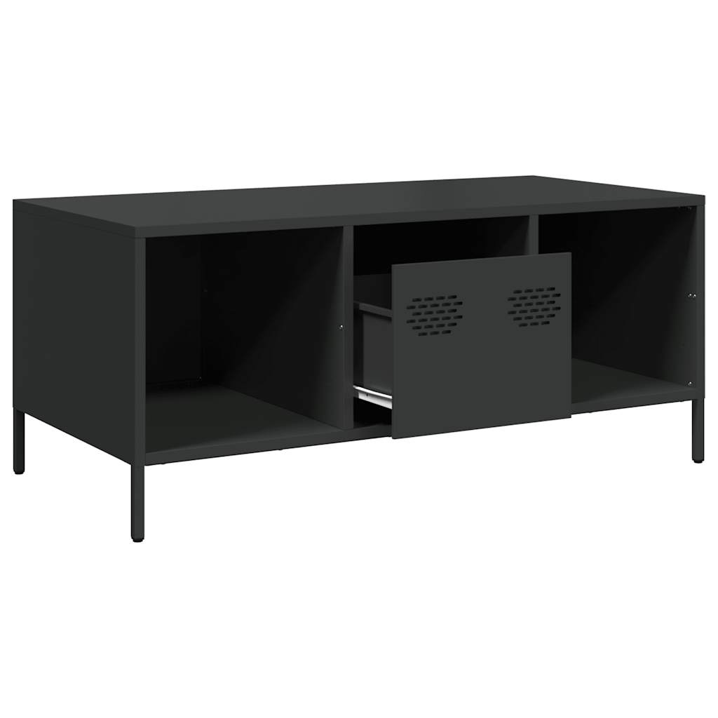Table basse noir 101,5x50x43,5 cm acier laminé à froid - Tables basses