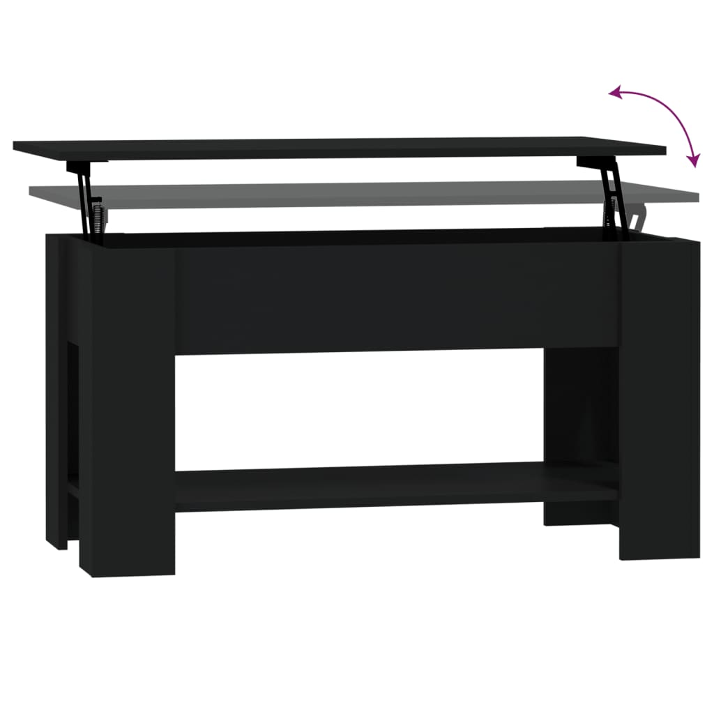 Table basse noir 101x49x52 cm bois d’ingénierie - Tables basses