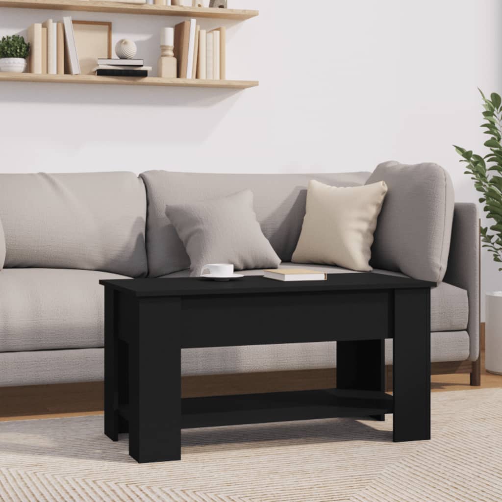 Table basse noir 101x49x52 cm bois d’ingénierie - Tables basses