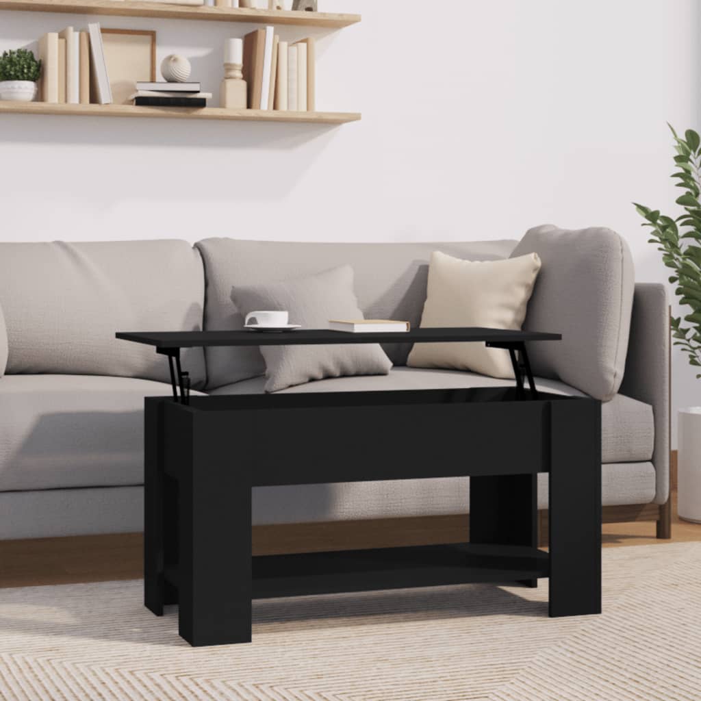 Table basse noir 101x49x52 cm bois d’ingénierie - Tables basses