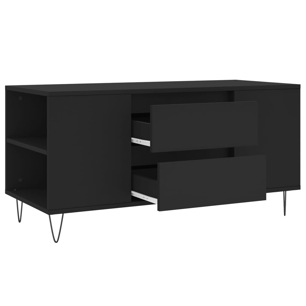 Table basse noir 102x44,5x50 cm bois d’ingénierie - Tables basses