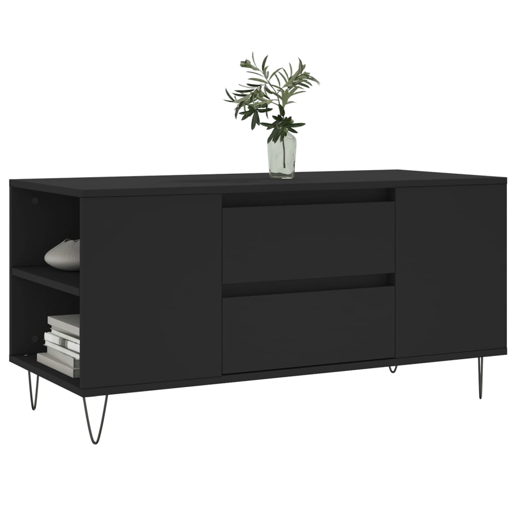 Table basse noir 102x44,5x50 cm bois d’ingénierie - Tables basses
