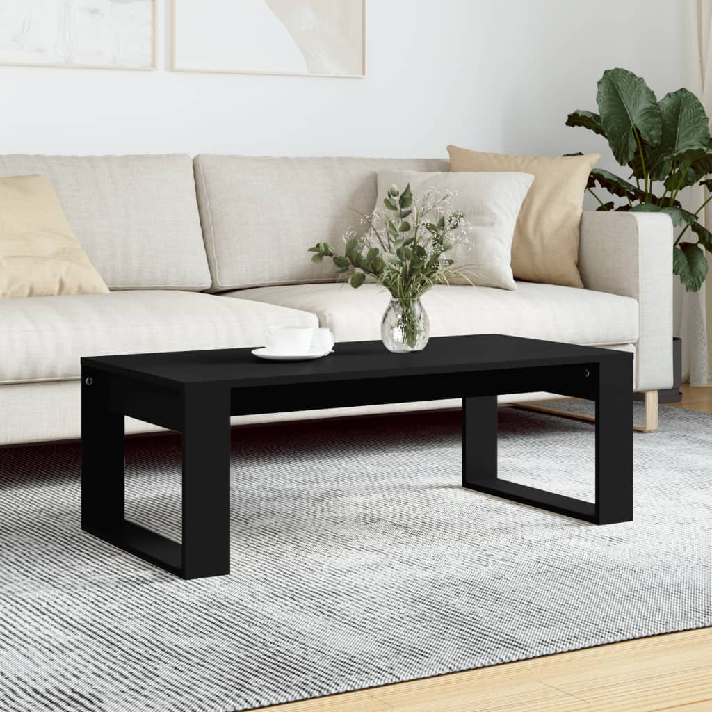 Table basse noir 102x50x35 cm bois d’ingénierie - Tables basses