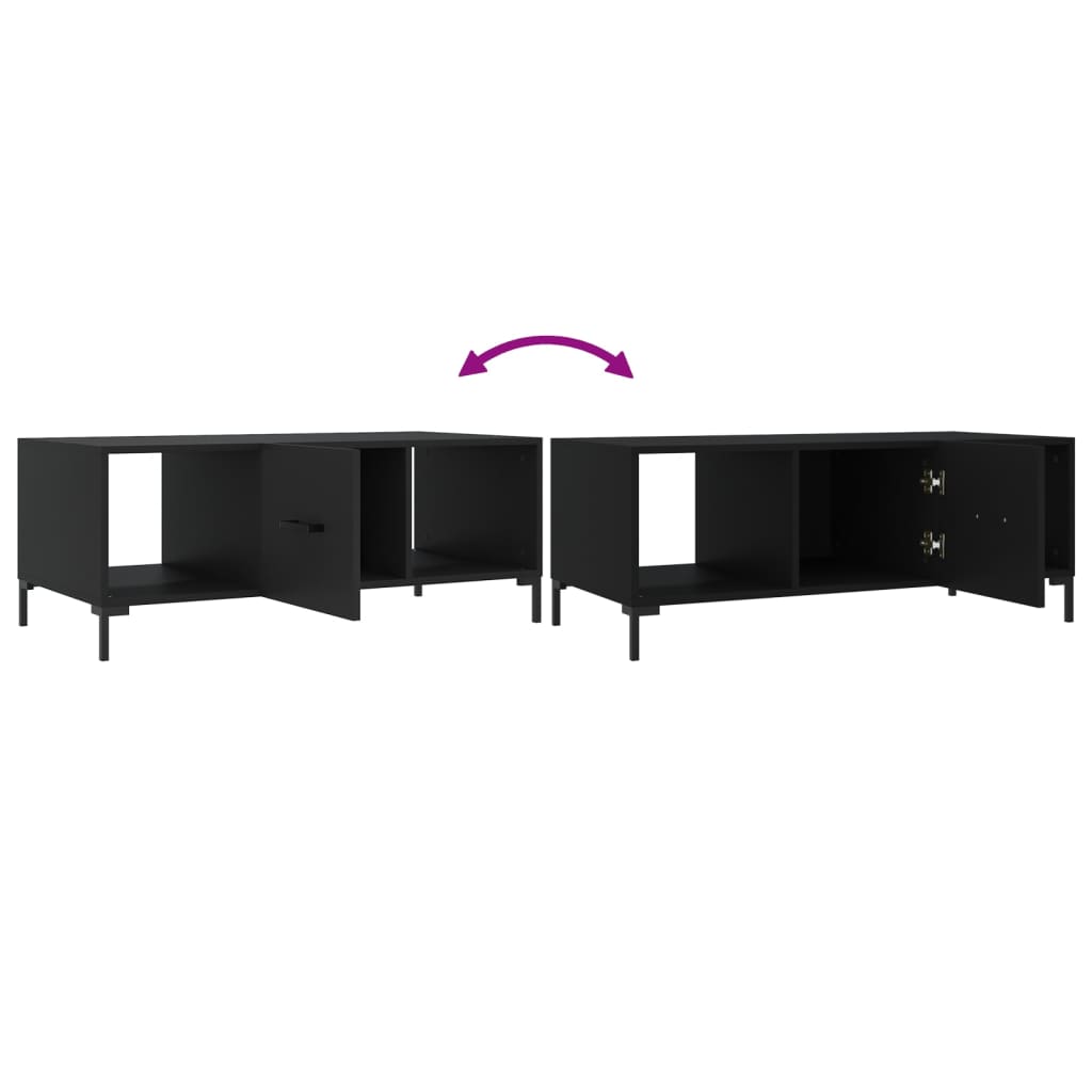Table basse noir 102x50x40 cm bois d’ingénierie - Tables basses