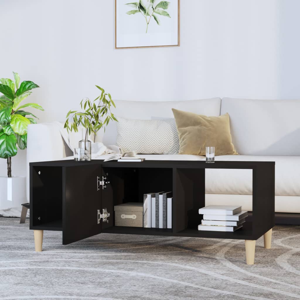 Table basse noir 102x50x40 cm bois d’ingénierie - Tables basses
