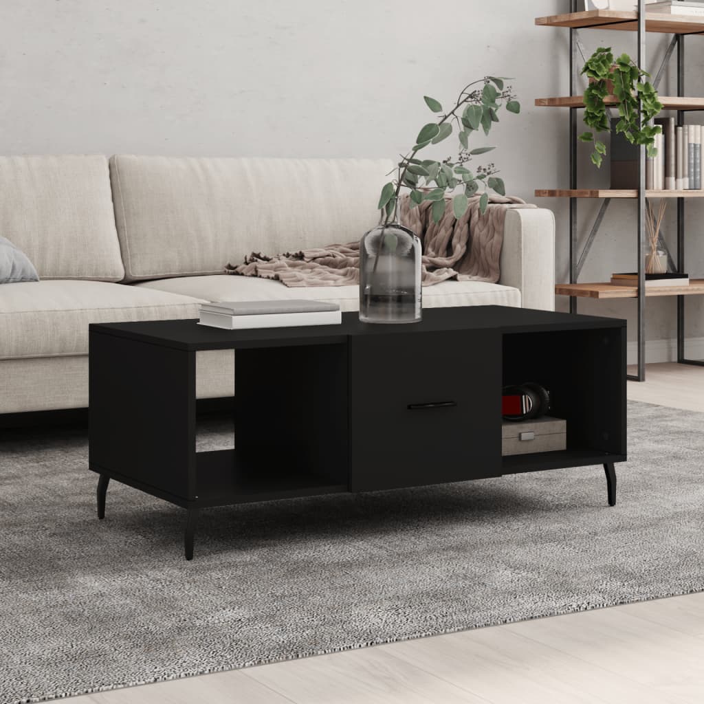 Table basse noir 102x50x40 cm bois d’ingénierie - Tables basses