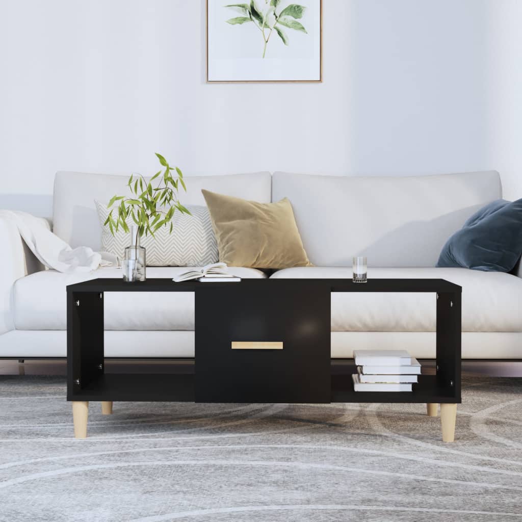 Table basse noir 102x50x40 cm bois d’ingénierie - Tables basses