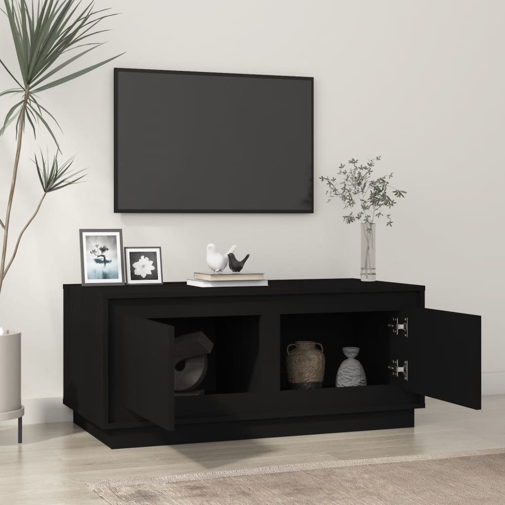 Table basse noir 102x50x44 cm bois d’ingénierie - Tables basses