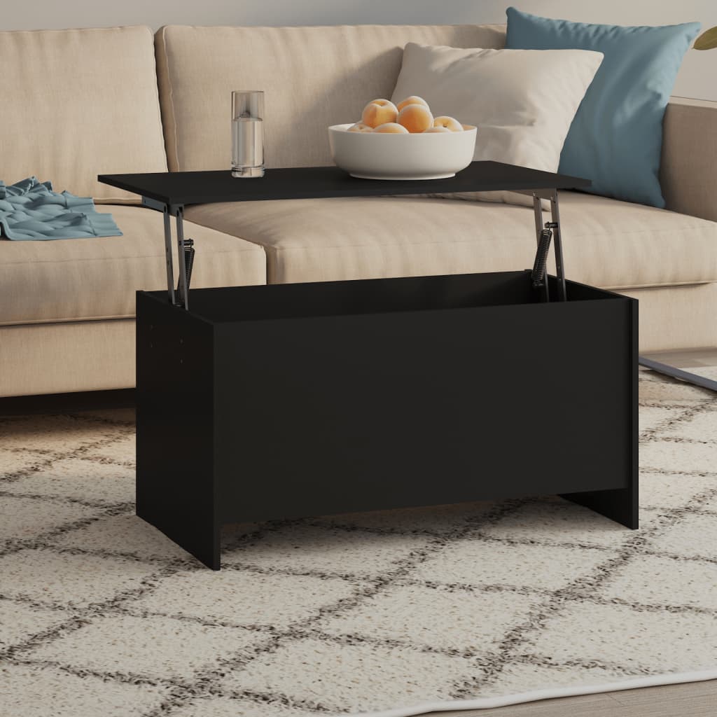 Table basse noir 102x55,5x52,5 cm bois d’ingénierie - Tables basses