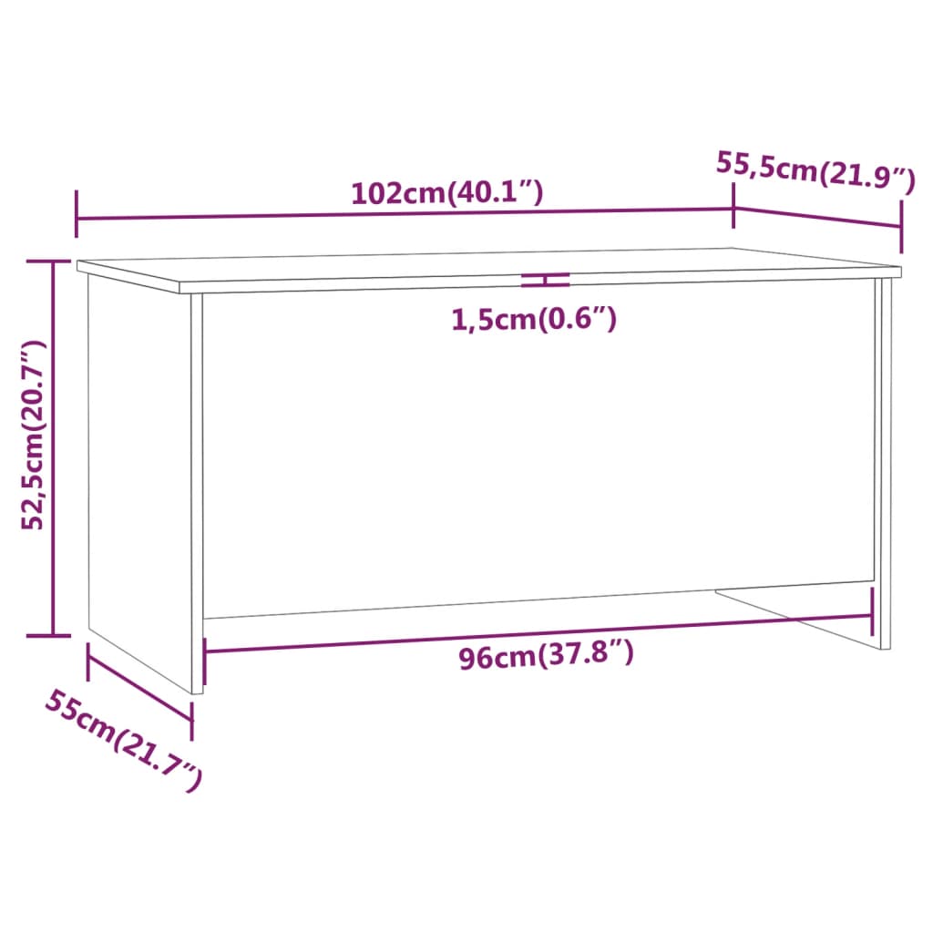 Table basse noir 102x55,5x52,5 cm bois d’ingénierie - Tables basses