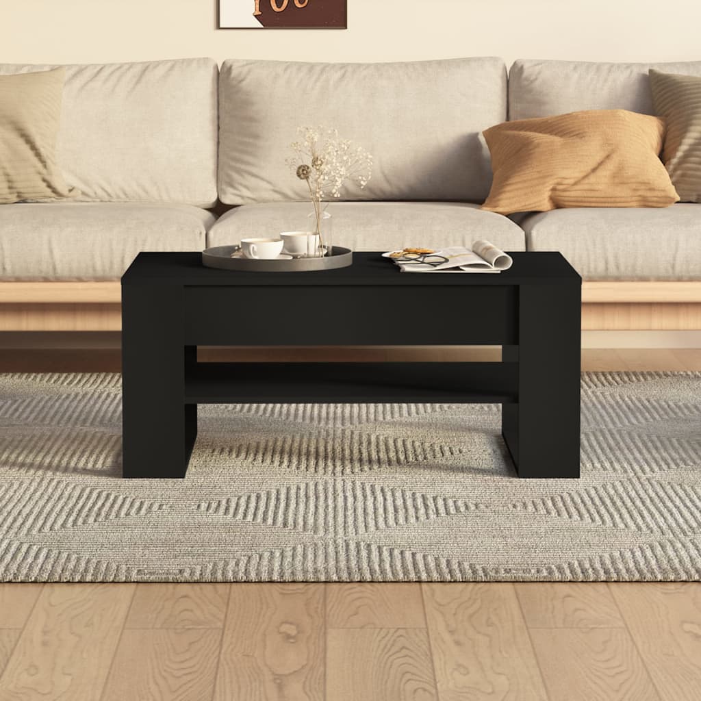 Table basse noir 102x55x45 cm bois d’ingénierie - Tables basses